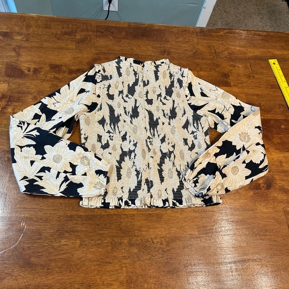 Love the Label Womens Fiona Top Khushi print cream black size XS - Picture 6 of 6